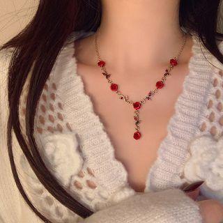 Rose Alloy Y Choker Gold - One Size