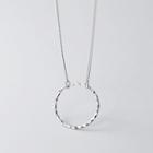 925 Sterling Silver Hoop Pendant Necklace S925 Silver - Necklace - One Size