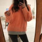 Mock Two-piece Contrast Panel Sweater