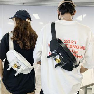 Pvc Panel Buckled Belt Bag