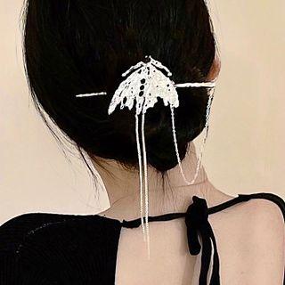 Butterfly Hair Stick White - One Size