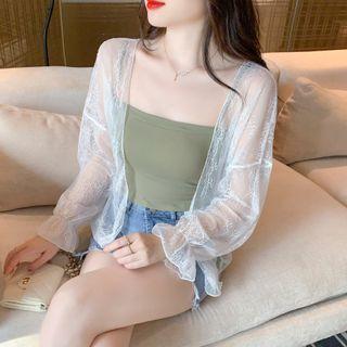 Bell-sleeve Open-front Light Jacket