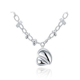 Fashion Heart Necklace Silver - One Size
