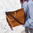 Set: Fringed Bucket Bag + Pouch