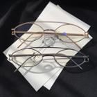 Retro Oval Double-bridge Metal Frame Eyeglasses