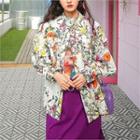 Stand-collar Floral Jacket