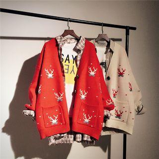 Deer Jacquard Cardigan