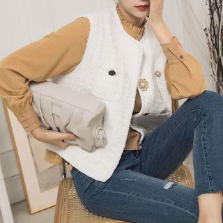 Embellished Tweed Vest