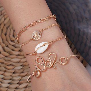 Set: Shell / Alloy Bracelet / Bangle (assorted Designs) As Shown In Figure - One Size