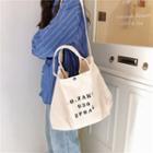 Canvas Letter Printed Tote Bag 936 - One Size