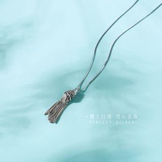 Tassel Pendant Sterling Silver Necklace 1 Pc - Silver - One Size