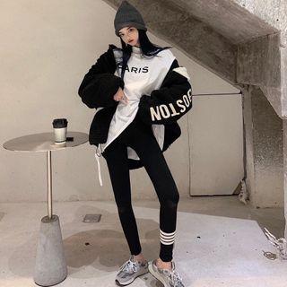 Long-sleeve Lettering T-shirt / Leggings / Fleece Jacket