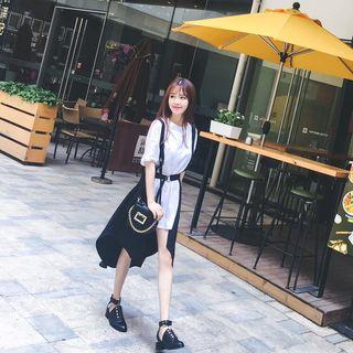 Set: T-shirt Dress + Belted Suspender Dress