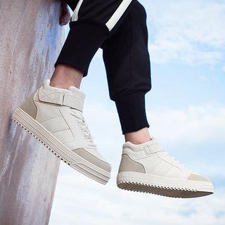 Adhesive Strap High-top Sneakers