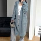 Cable Knit Toggle Long Cardigan