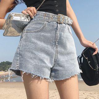 High-waist Ripped Wide-leg Shorts