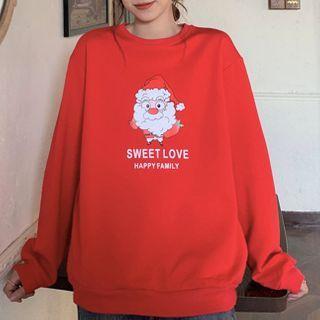 Couple Matching Santa Claus Print Sweatshirt