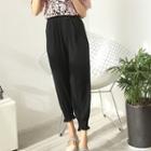 Plain Chiffon Gathered Pants
