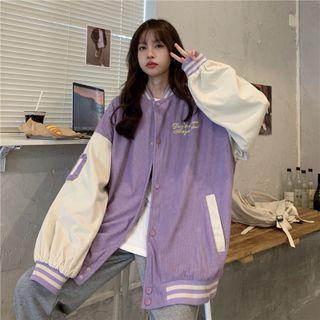 Letter Embroidered Oversized Jacket
