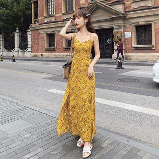 Spaghetti Strap Maxi Floral A-line Sundress