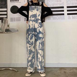 Tie Dye Denim Dungaree Pants