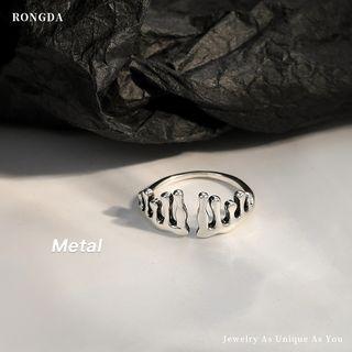 Melting Alloy Open Ring 1 Pc - Silver - One Size