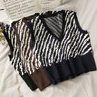 Zebra-print Knit Vest