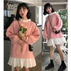 Mock Two-piece Pullover Dress Pink - One Size