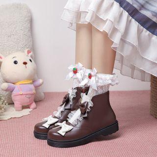 Bow Ruffled Short Boots