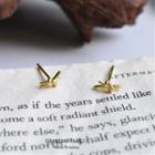 Knot Alloy Earring 1 Pair - S925 Silver Needle - Gold - One Size
