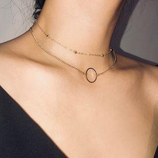 Hoop Layered Necklace 1974 - Gold - One Size