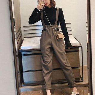 Suspender Harem Pants / Mock Neck Long-sleeve Top