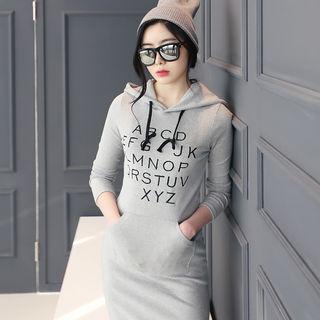 Kangaroo-pocket Maxi Hooded Dress