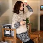 Turtle-neck Color-block Sweater