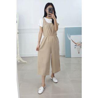 Petite Size Set: Wide-leg Jumpsuit + T-shirt