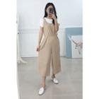 Petite Size Set: Wide-leg Jumpsuit + T-shirt
