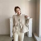 Drawcord-waist Quilting Jacket Ivory - One Size