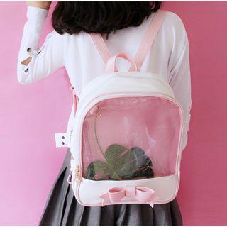 Bow Accent Transparent Backpack