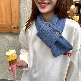 Cropped Single-breasted Knit Scarf