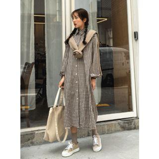 Gingham Long Shirtdress