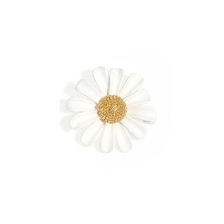 Simple Fashion Enamel Daisy Brooch Silver - One Size