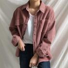 Long-sleeve Double-breasted Corduroy Shirt