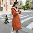 Reversible Hooded Buttoned Long Trench Coat