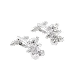 Fashionable Cute Bear Cufflinks Silver - One Size