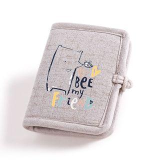 Bee Print Canvas Short Wallet