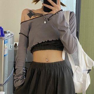Plain Bandeau / Long-sleeve Top / Sweatpants