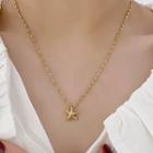 Starfish Pendant Stainless Steel Necklace 1 Pc - Gold - One Size