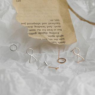 Non-matching Geometric Alloy Earring