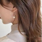 Faux Pearl Accent Hook Earring Gold - One Size