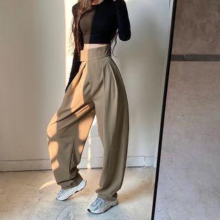 High-waist Loose-fit Harem Pants - 2 Colors